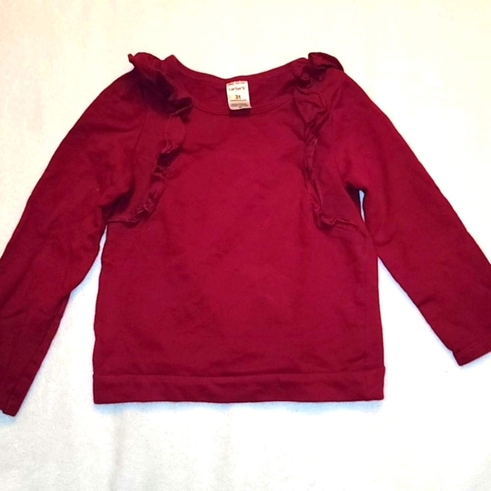 SALE 5/$20 Carter's Burgundy Long Sleeve Shirt, Size 3T